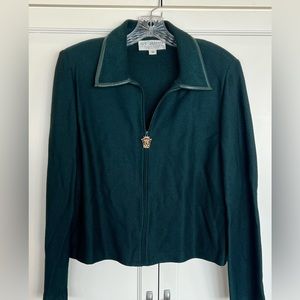 Beautiful Forest Green St. John Short Jacket